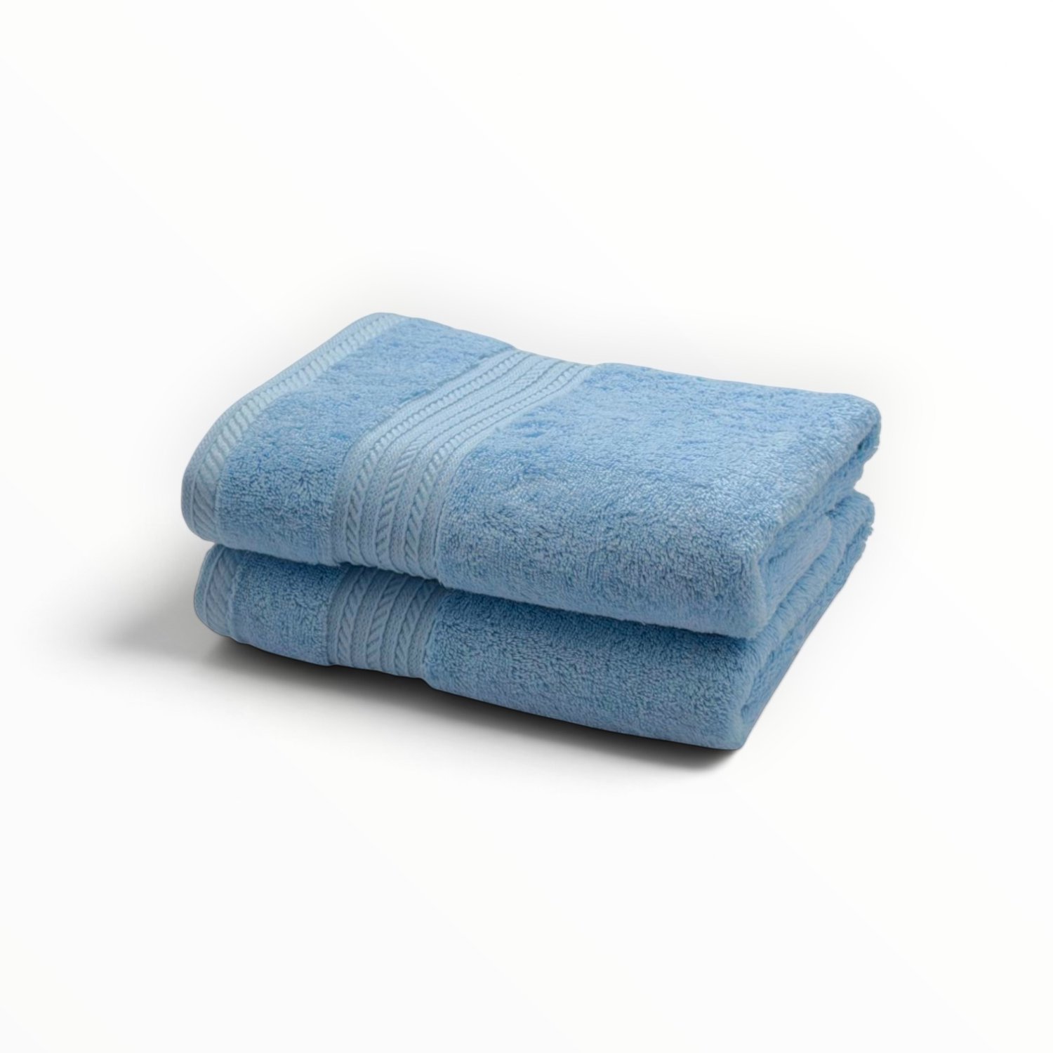 The Linen Room Handdoeken – 50 x 100 cm – Set van 2 – 100% Egyptisch Katoen – 600 gram /m2 – Lichtblauw