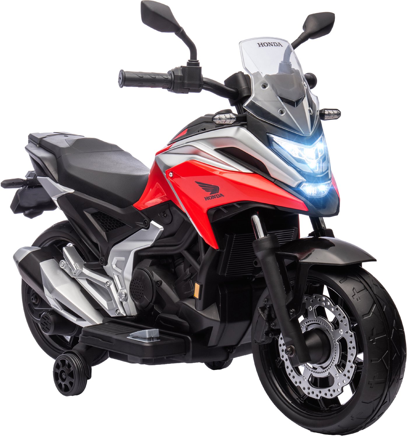 Playon Elektrische kindermotor Honda - 12V - Met muziek en koplampen - Met zijwieltjes - 3 km/u - 107 x 46 x 75 cm - Rood