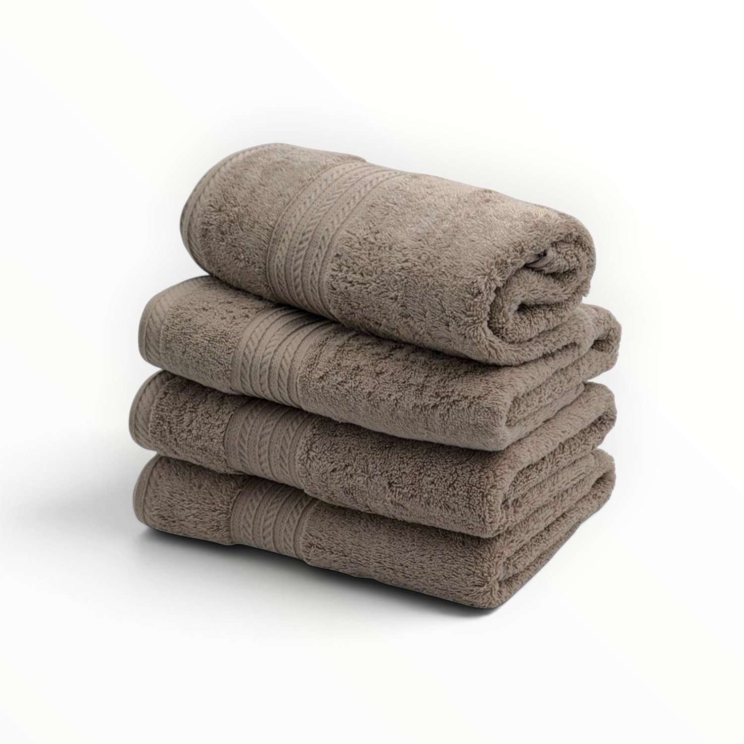 The Linen Room Handdoeken – 50 x 100 cm – Set van 4 – 100% Egyptisch Katoen – 600 gram /m2– Taupe