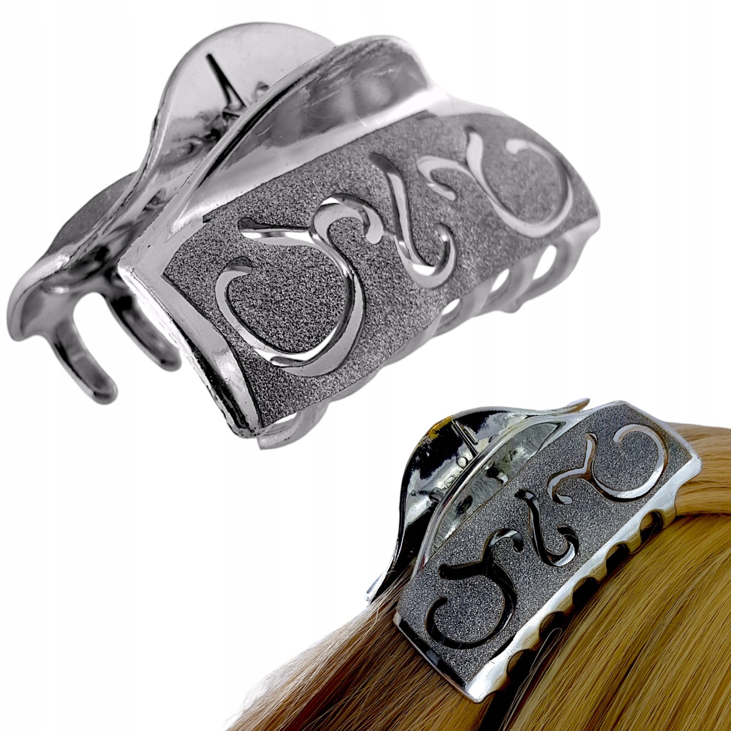 Glitter Haarclip Klem Zilver - Stijlvolle Haaraccessoire