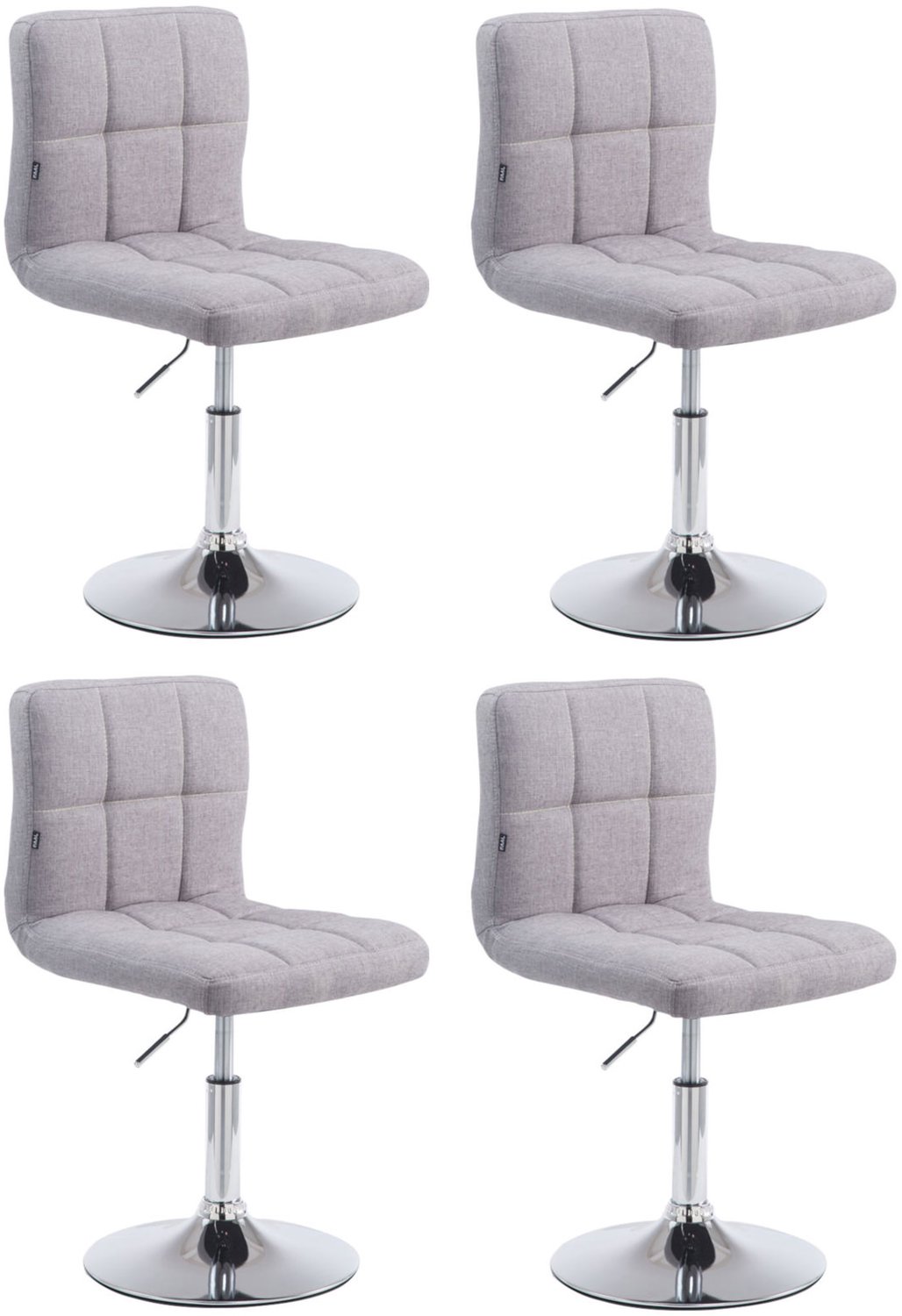Ligbed - Set van 4 - Verstelbaar - Stof - Grijs