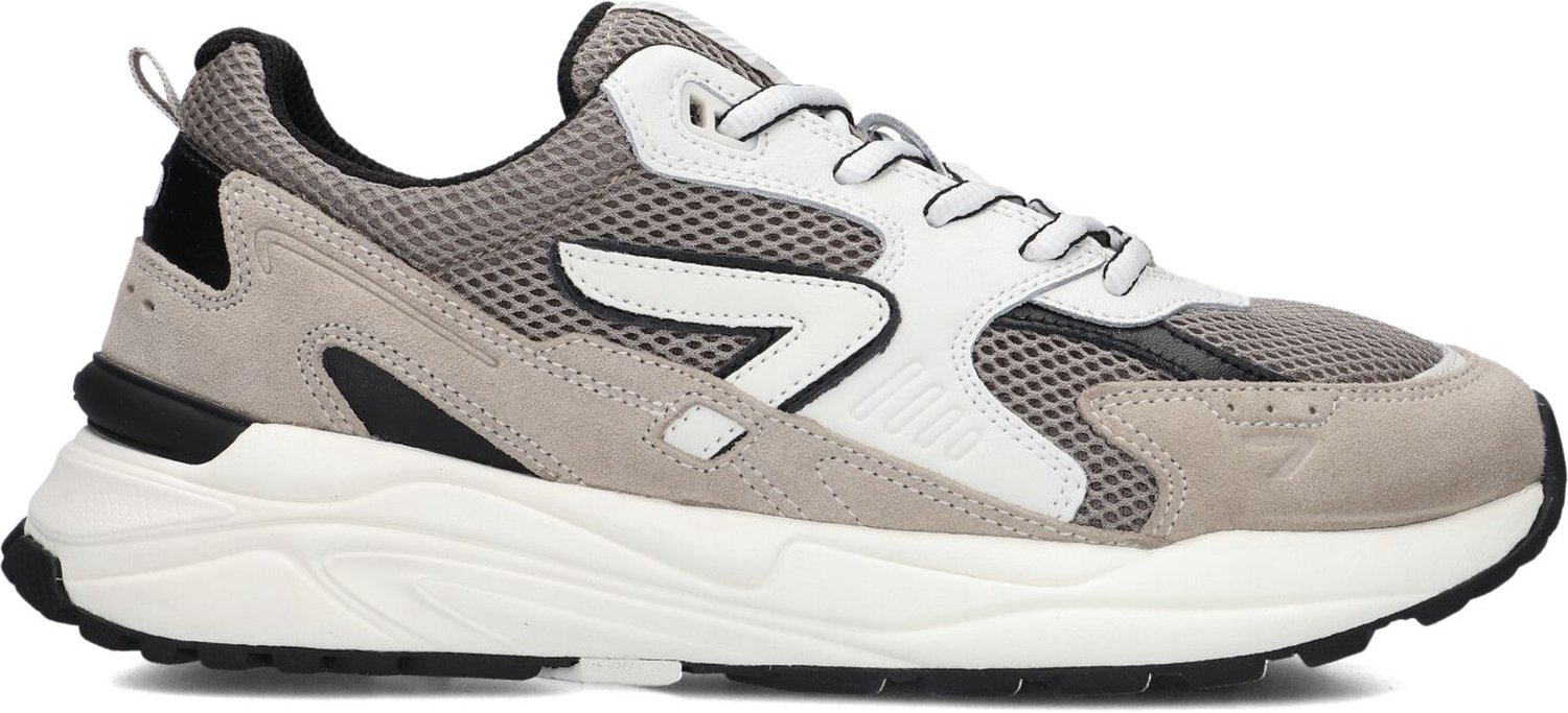 HUB Heren Lage sneakers Chunky zool Grid - Taupe - Suède - Maat 47