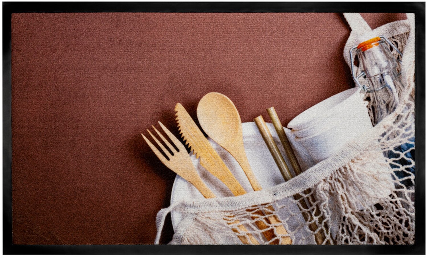 Hamat Image Cutlery 45 x 75 cm - Schoonloopmat - Deurmat Binnen - Antislip - Polyamide - Meerkleurig