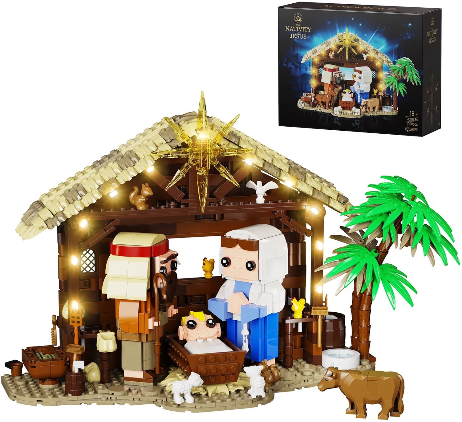 Molhaus Kerststal - Constructiespeelgoed - 1000 Bouwstenen - 14+