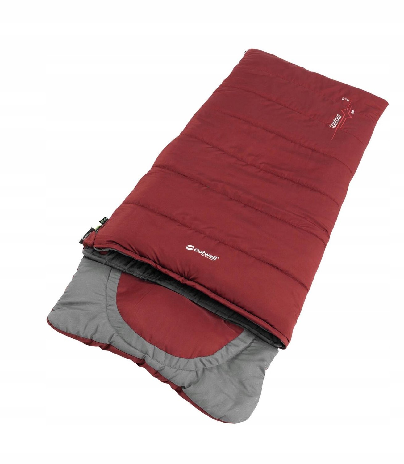 Outwell Contour Junior slaapzak - 140 cm - Rood/Grijs