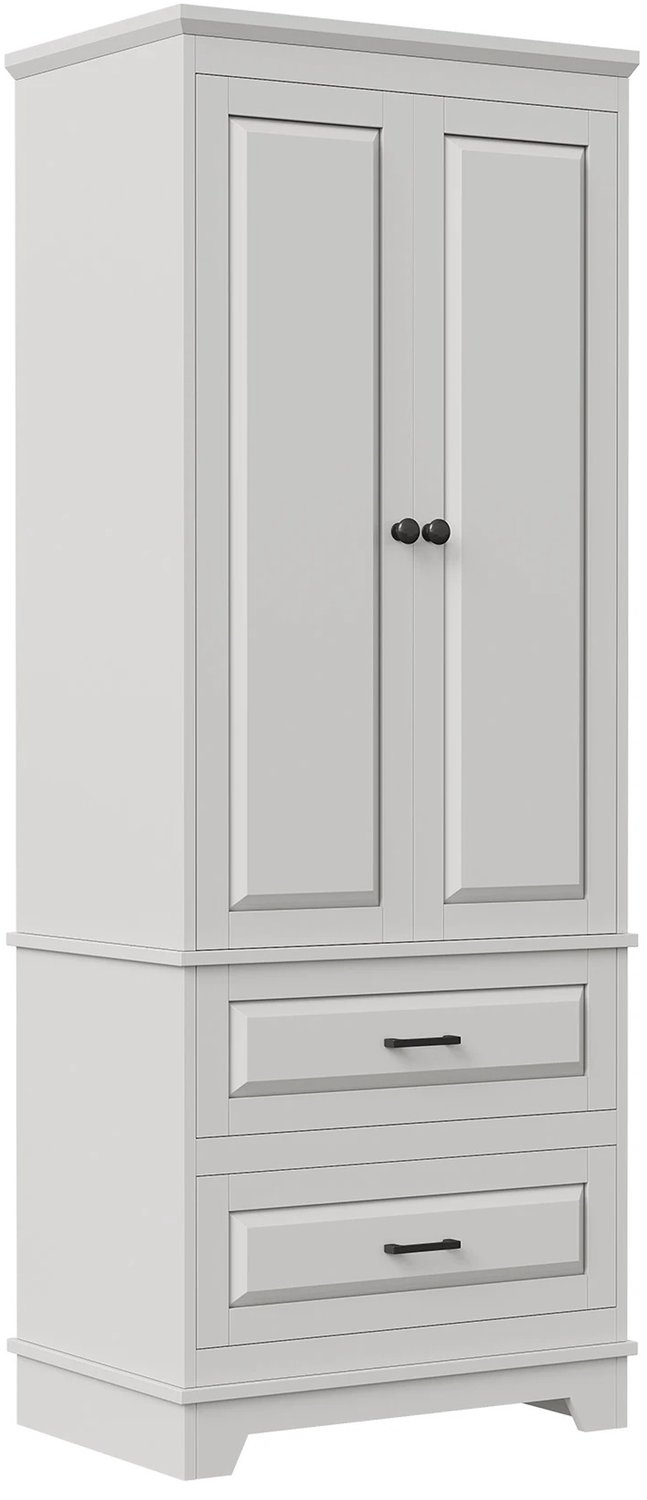 Prime Home Keukenkast - Opbergkast - Kast met deuren - Multifunctionele kast - Dressoir - 2 deuren en 2 laden - 157cm hoog - Wit