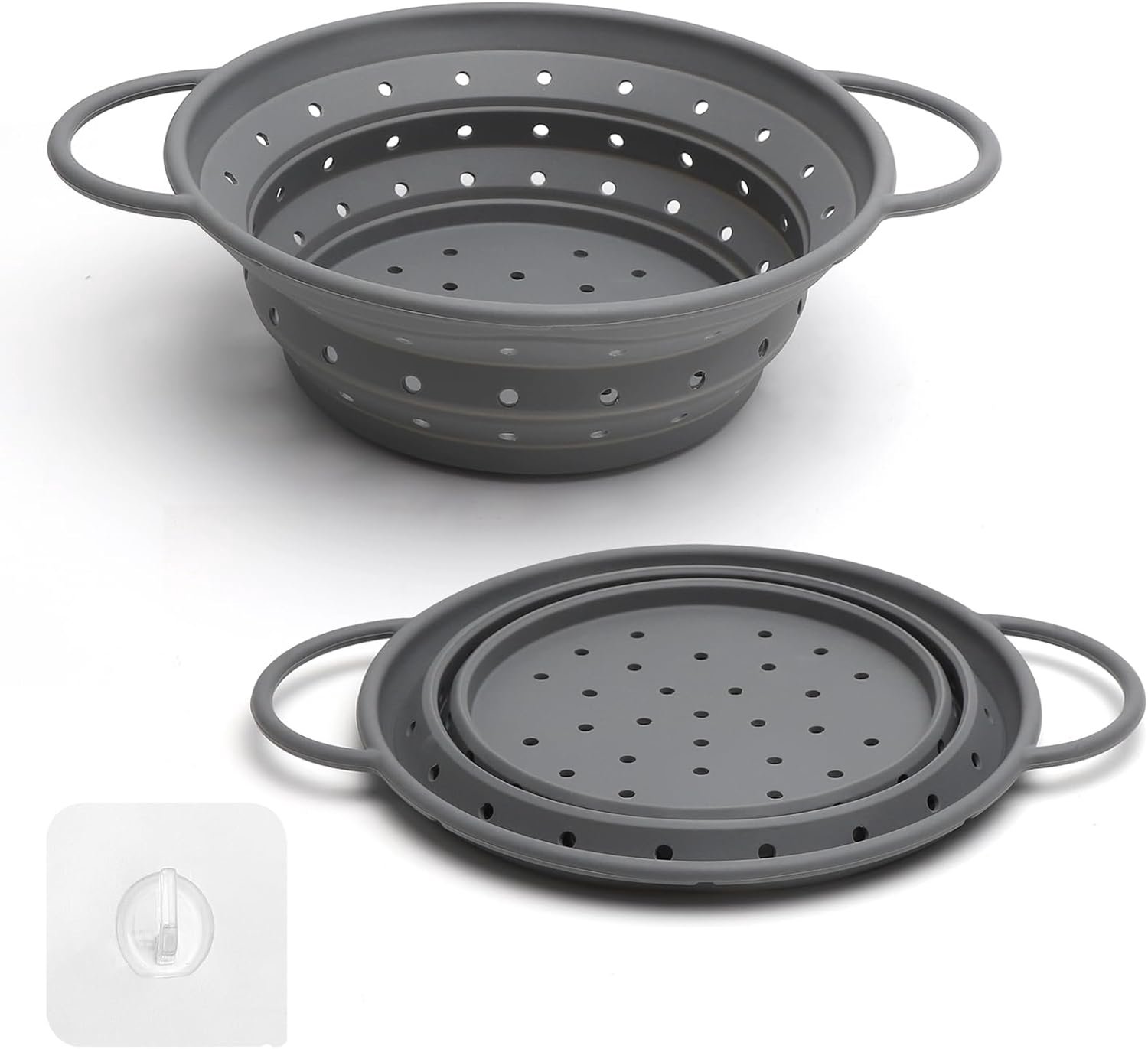 Famanu - Silikonzeef - perfect voor het afgieten van pasta, groenten en fruit - eenvoudig op te bergen - 28 cm