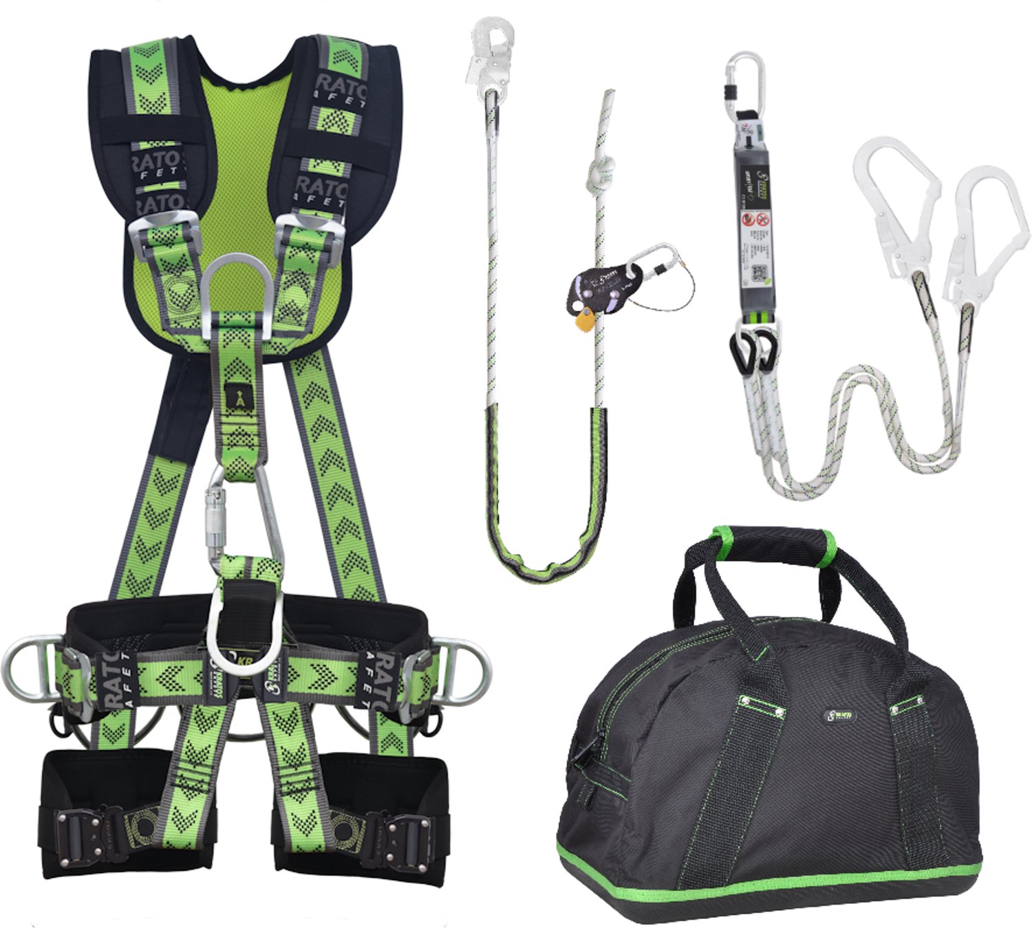 Kratos complete set valbeveiliging Comfort-Plus - Werkpositielijn - Y-leeflijn 1.5m - Maat M-L