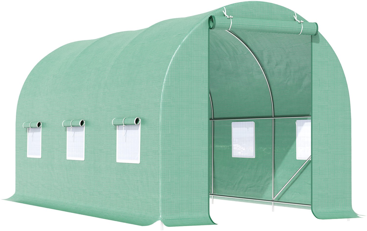 Sunona Foliekas - Met vensters en roldeur - 445 x 190 x 200 cm - Groen