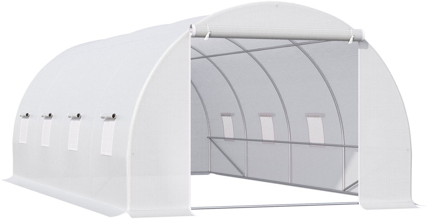 Sunona Foliekas - Met 8 ramen en roldeur - 595 x 300 x 200 cm - Wit