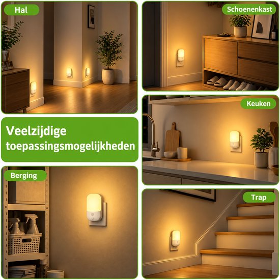 LIVTEK - 2 stuks LED nachtlampjes voor stopcontact - met lichtsensor en dimbaar warm licht - automatisch aan/uit - voor kinderkamer en gang van LIVTEK — afbeelding 3