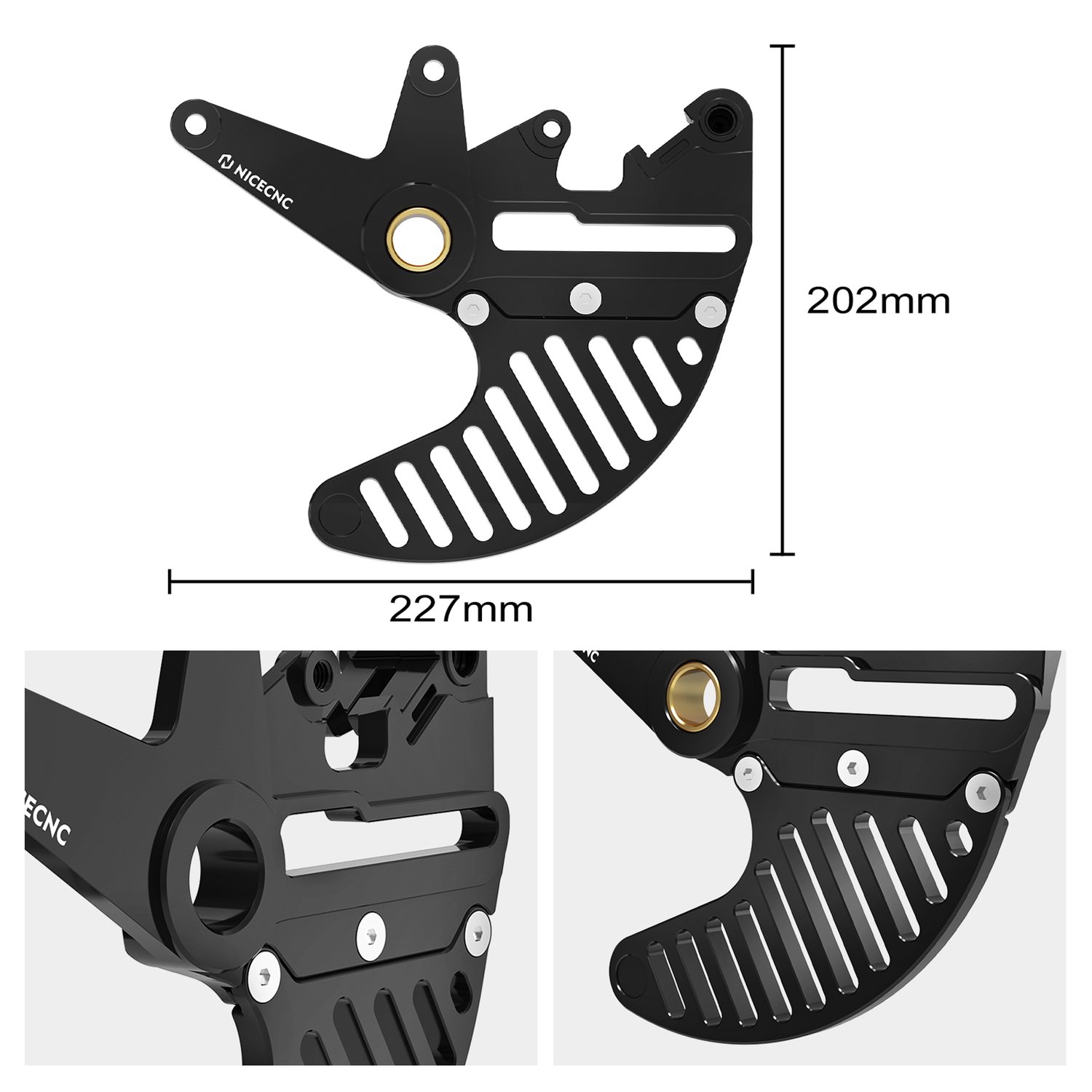 Remschijfbeschermer Disc Guard - Aluminium T6-6061 - Voor KTM Husqvarna GasGas Motoren - Dual Calipers Beugel - CNC Geanodiseerd