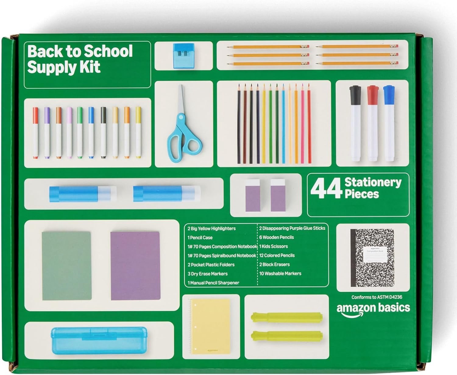 Basics Back-to-School Set Schrijfwarenset – 10-Delige Schoolspullen Kit