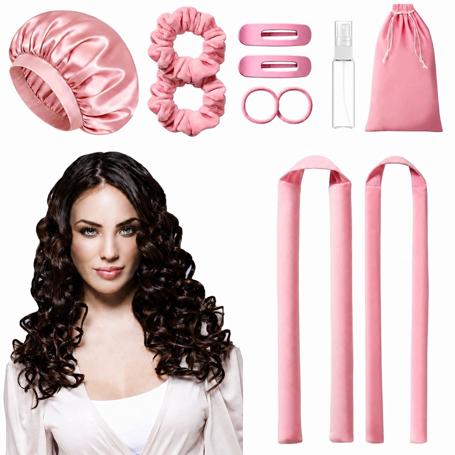 Krulset zonder hitte: 11-delige set voor grote golven en krullen
