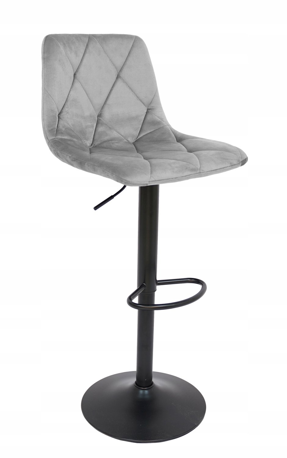 Hoker Figa - Stijlvolle en Comfortabele Barstoel in Grijs Velours