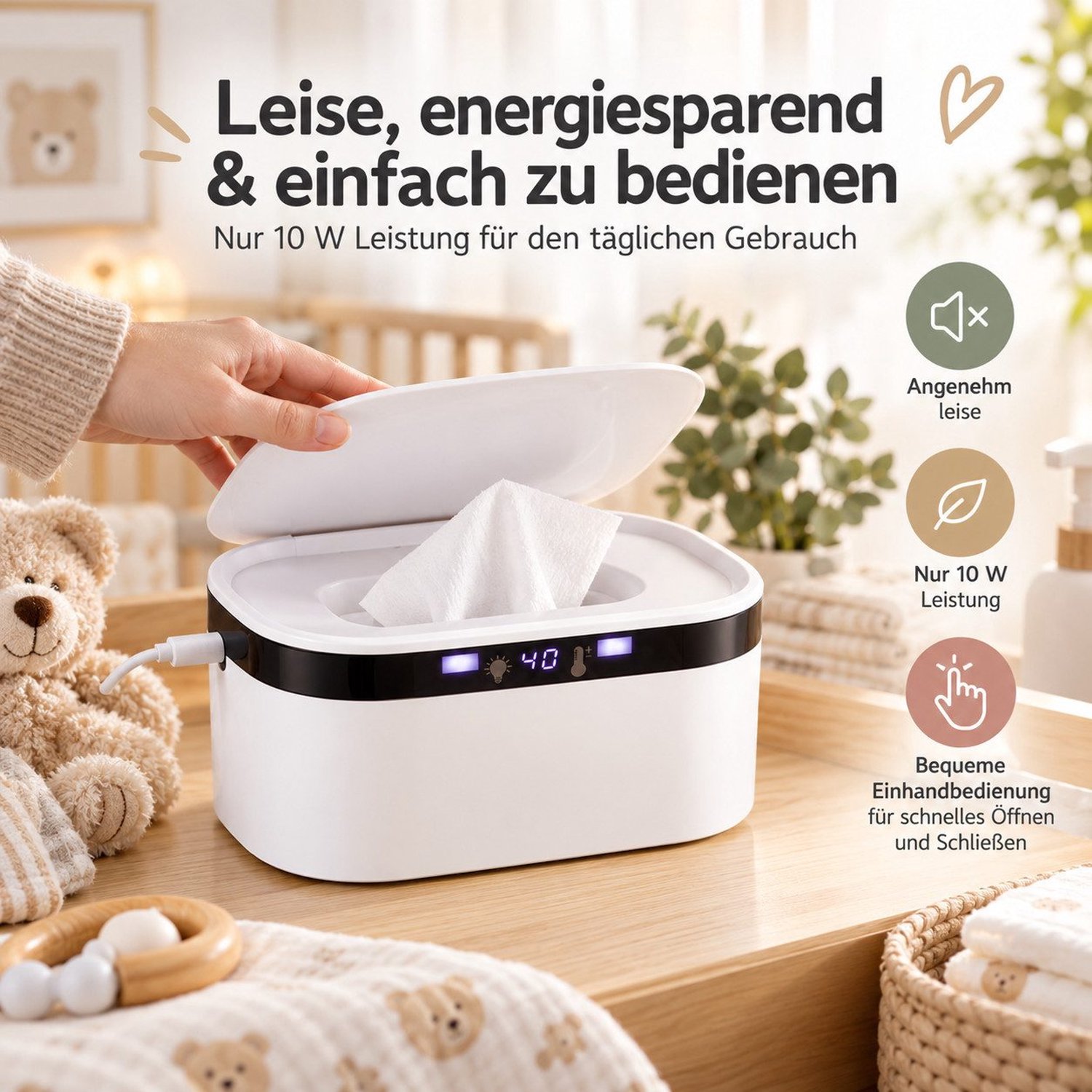 Billendoekjesverwarmer - 5 Temperatuurstanden - Snel Opwarmen