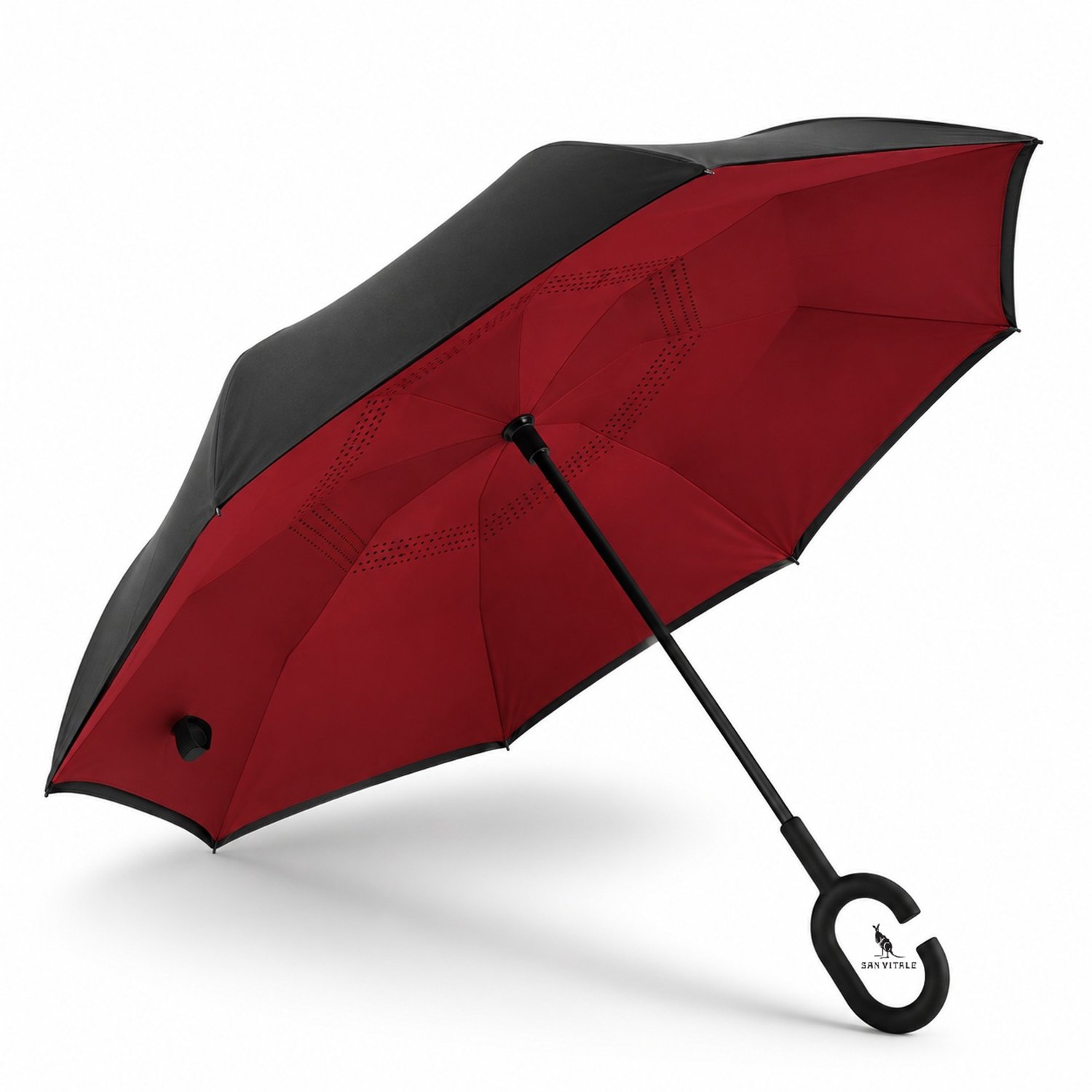 Bol.com San Vitale® - Unieke reversible Windproof Paraplu - Paraplu opvouwbaar - Paraplu's - Bordeaux rood aanbieding