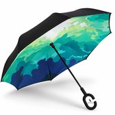 San Vitale® - Unieke reversible Windproof Paraplu - Paraplu opvouwbaar - Paraplu's - Groen