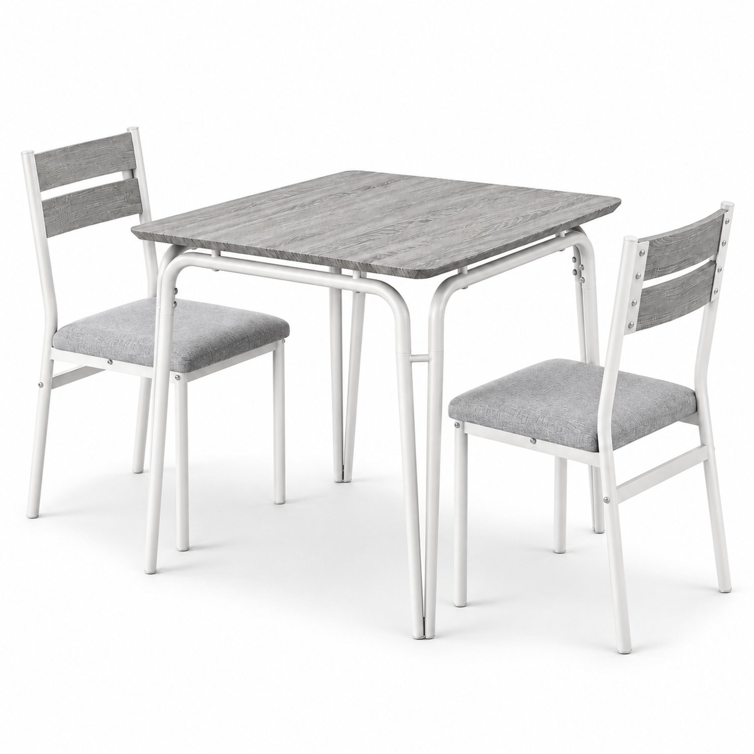 Luxevo Eetkamerset voor 2 Personen – Compacte Keukentafel met 2 Stoelen – Ruimtebesparend – Wit Houtlook