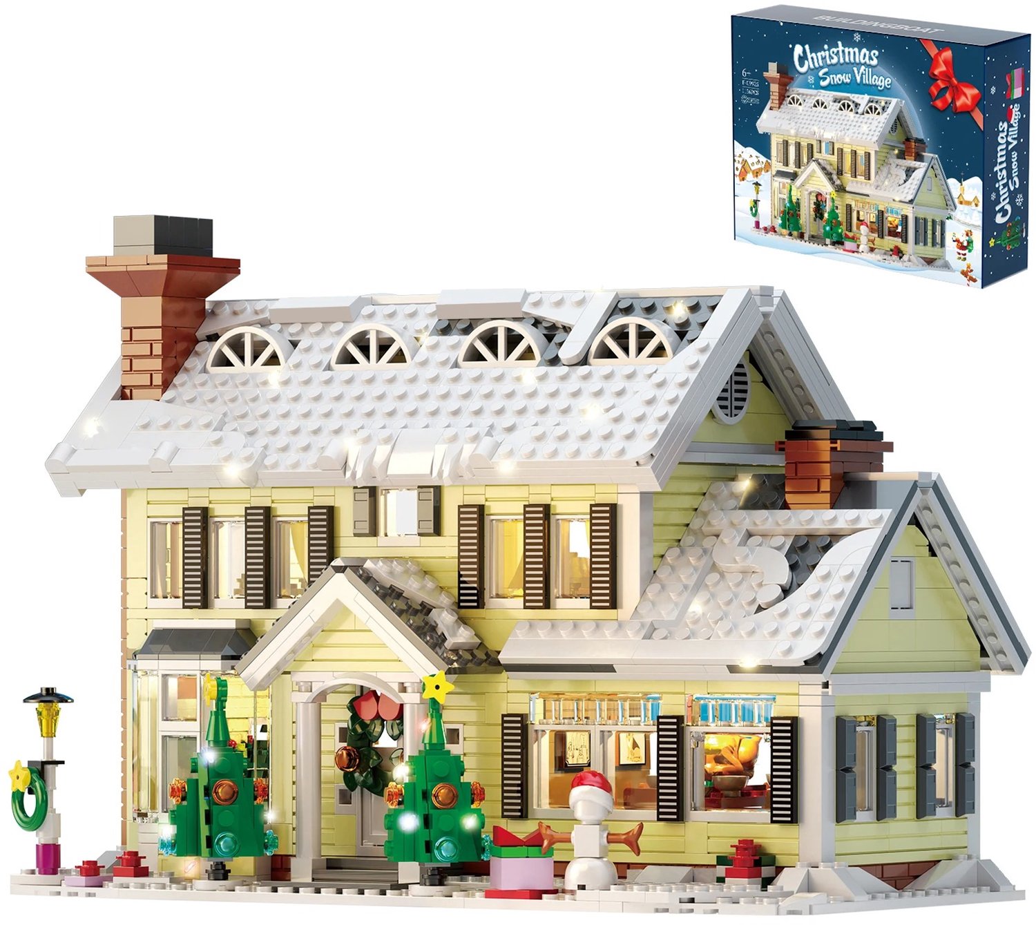 Molhaus Kersthuis - Constructiespeelgoed - 1156 Bouwstenen - Kerst