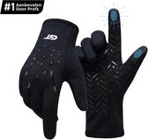 GT Sporthandschoenen met Grip - Maat L - Warme Handschoenen Voetbal Heren - Thermo Handschoenen Waterdicht - Siliconen Antislip Touchscreen Vingertoppen - Waterafstotende Winterhandschoenen Dames Grote Maat - Voetbal Fiets - Zwart