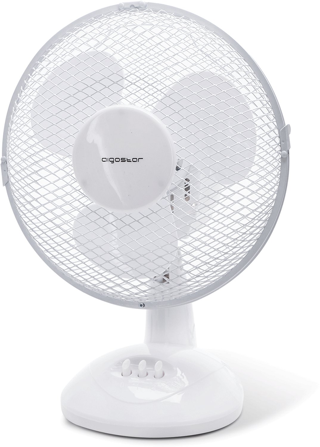 Aigostar | Tafel ventilator | 3 bladen | 2 standen | Ø 27cm | Wit