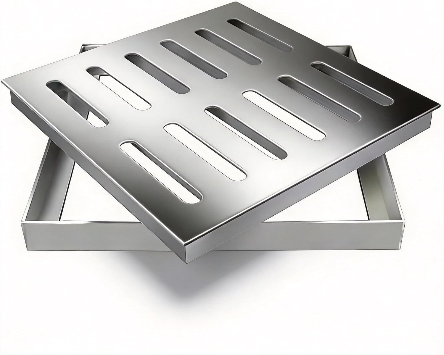 Vierkante Afvoerputdeksel 300 x 300 x 25 mm van RVS, Efficiënte Afwatering voor Tuin, Oprit en Leefruimtes