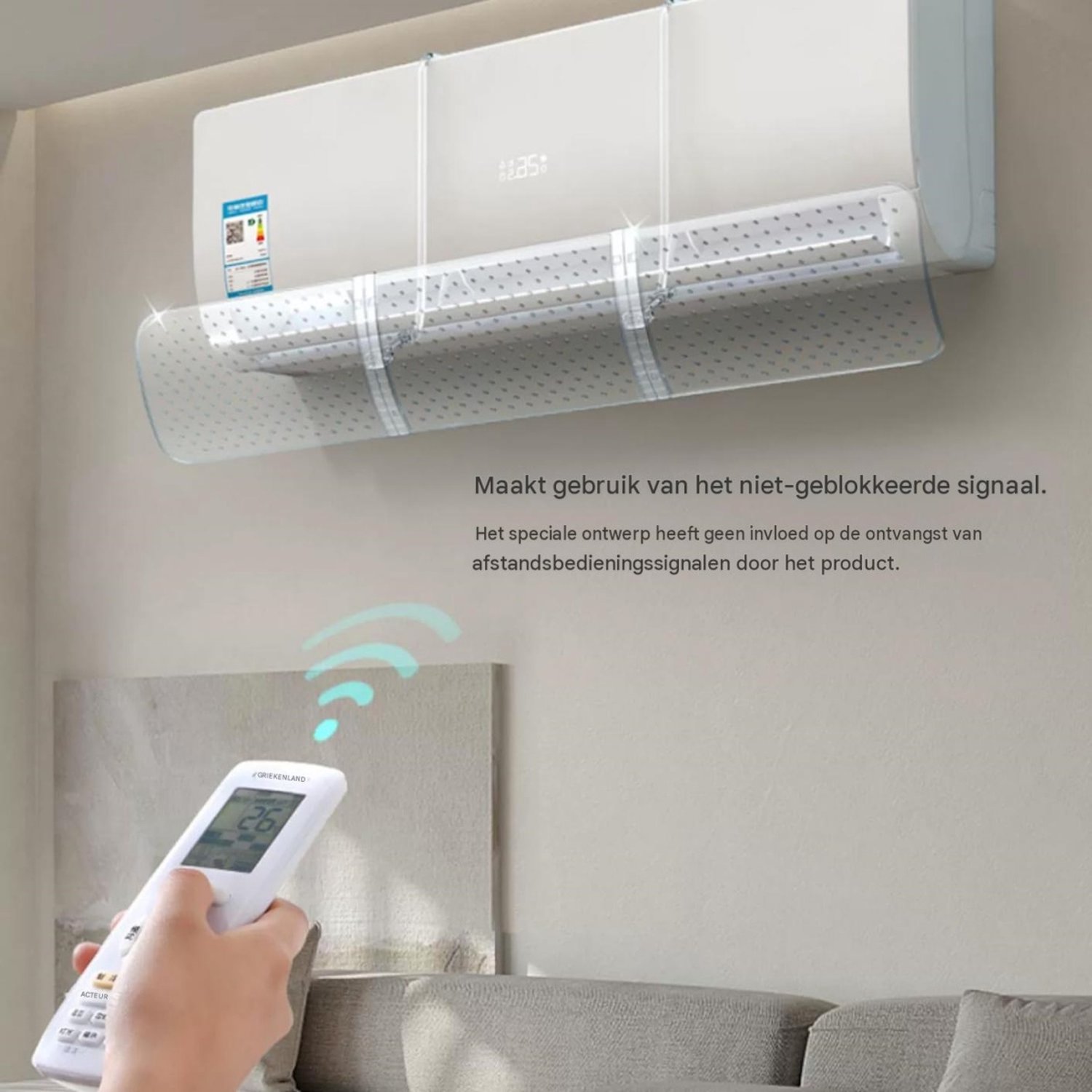 SSTRWGOOD Universal Klimaanlage Windafleider - Verstelbare Windschutz voor Wandmontage - Geschikt voor Zowel Koud als Warme Luchtstroom - Transparant Kunststof - Eenvoudige Montage - Anti-Directe-Wind Functie voor Thuis en Kantoor