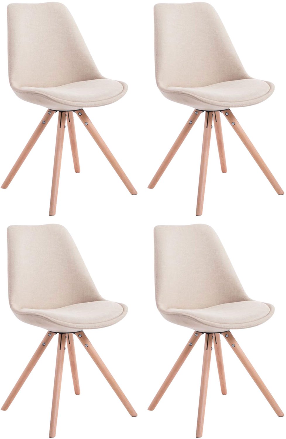 Luxe Comfort Milano 0003 stoelen (set van 4) - stof - crème creme