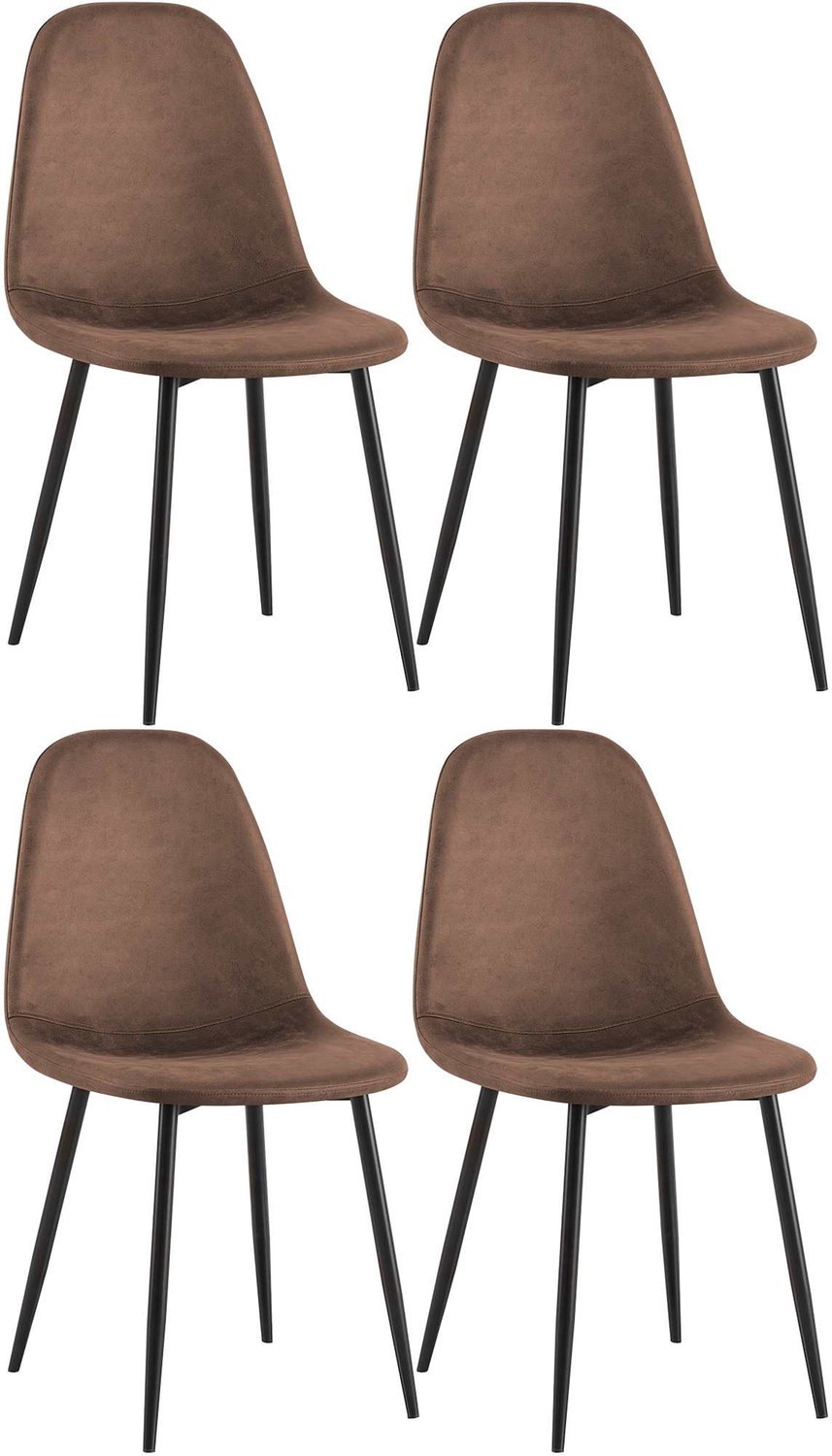 Luxe Comfort Verona 0073 eetkamerstoelen (set van 4) - kunstleer - bruin Kunstleer/bruin