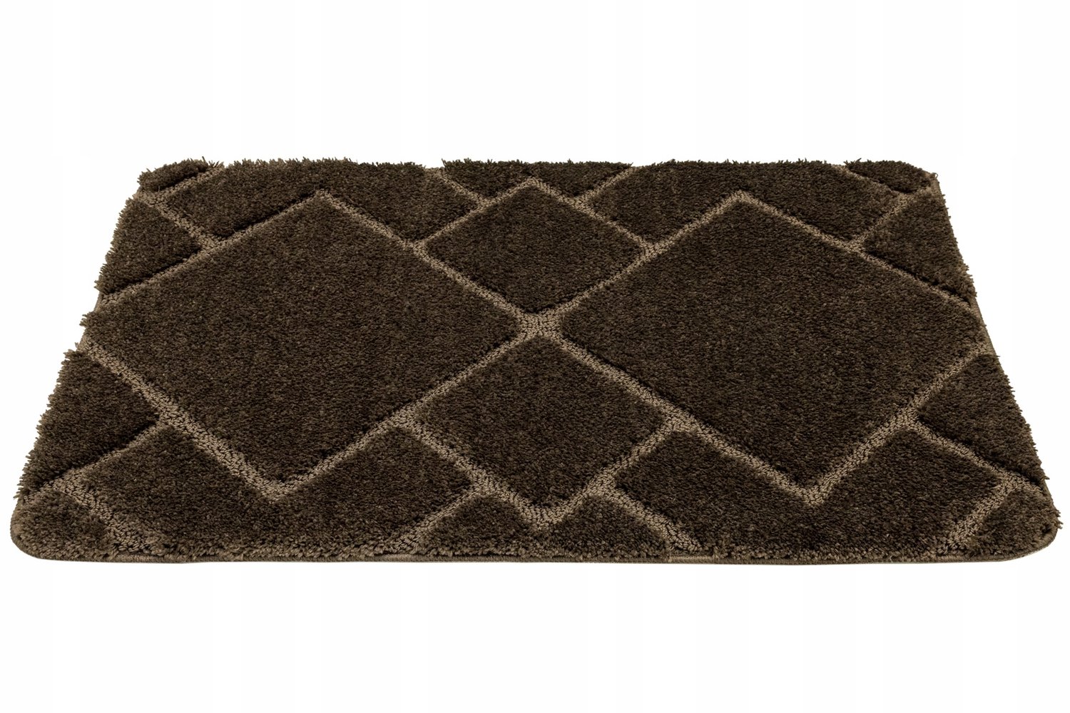 Zachte Antislip Badmat Bruin Rombs 60x100 cm
