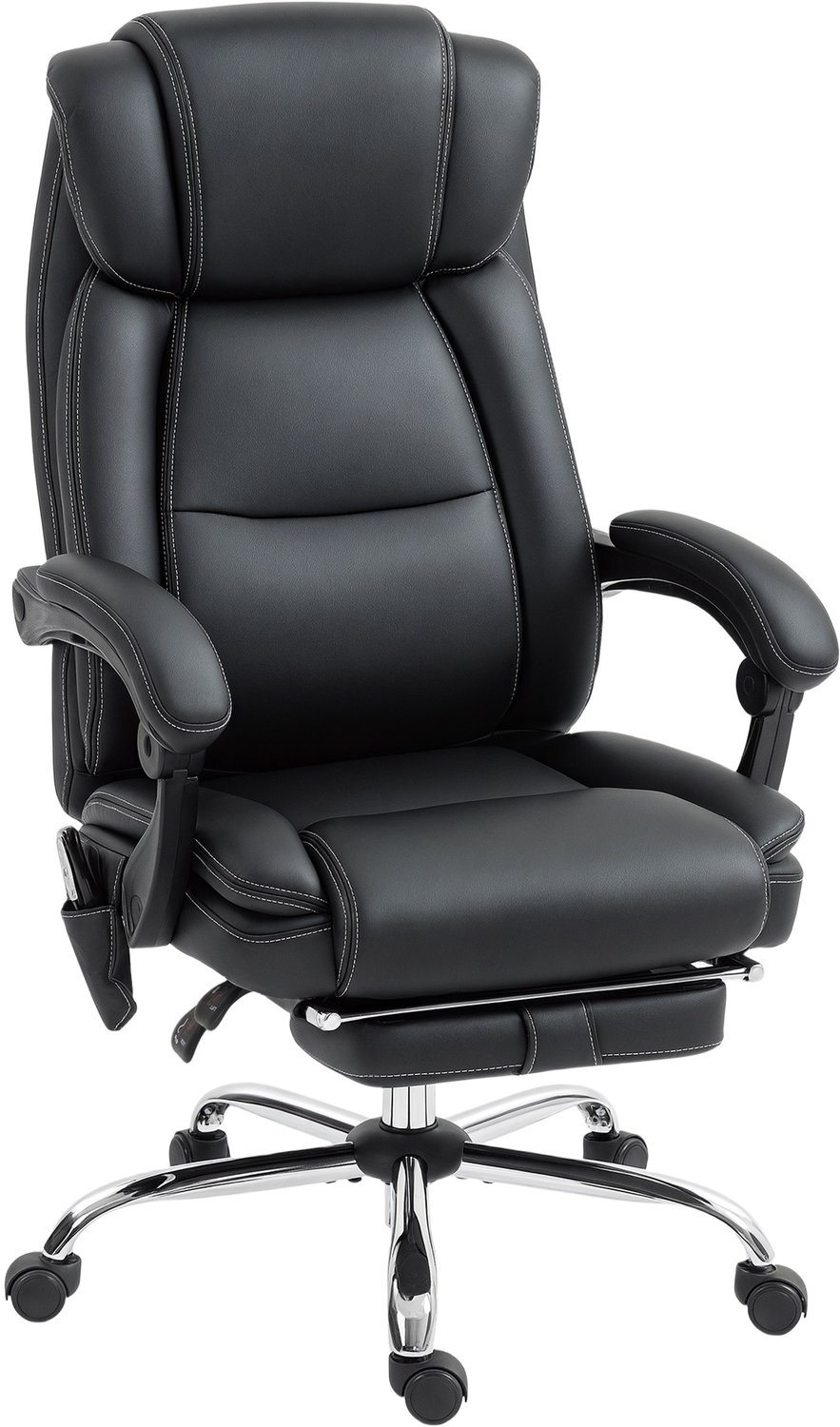 Homona Ergonomische bureaustoel - Met 6-punts massage en lendenverwarming - In hoogte verstelbaar met voetsteun - 67 x 72 x 111-119 cm - Zwart