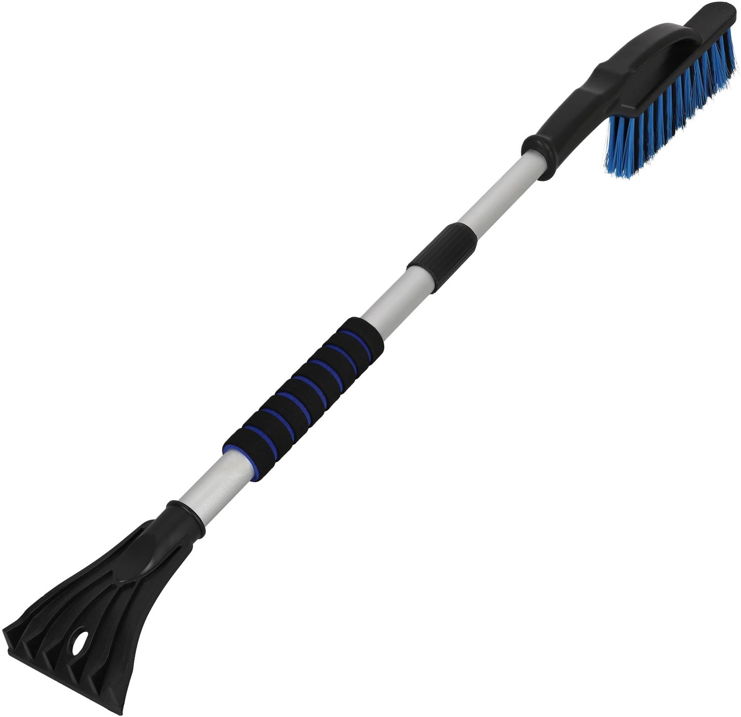 Famanu - Ijskrabber Auto met Bezem - Verwijdert ijs en sneeuw gemakkelijk - Telescoopstang van 87-116 cm - Zwart 1 stuk
