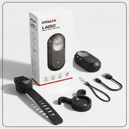 Merkloze Fietsachterlicht met Radar, Bluetooth & Stoplicht — afbeelding 4