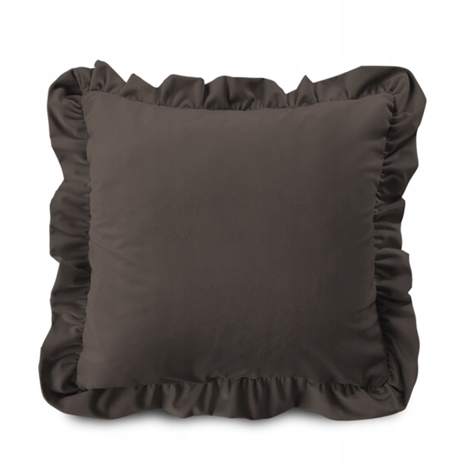Velvet Kussensloop met Ruche - Bruin (VE2205)