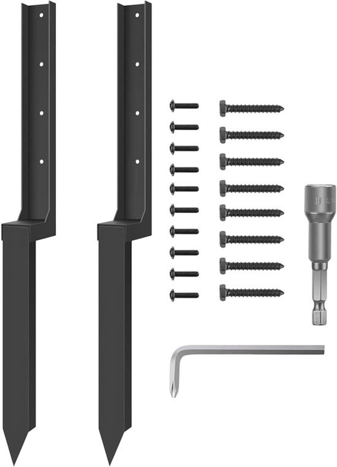 Reparatieset voor hek - Reparatiebeugel voor paal - Voor het stabiliseren van hekken - Robuuste metalen constructie - 44 x 13 x 8 cm