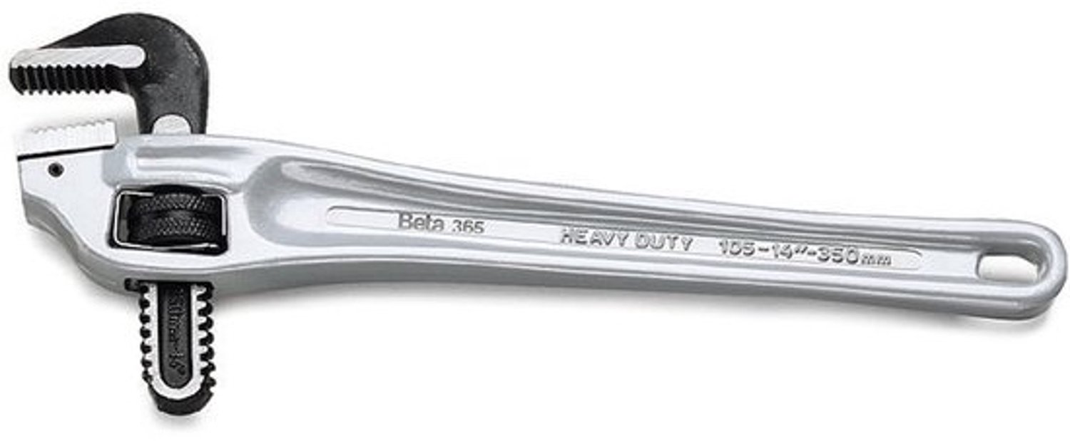 Pijpenmoersleutel - Heavy-duty - Verstelbare tang - Voor het draaien van leidingen - Offsetuitvoering - Lengte 350 mm - Aluminium