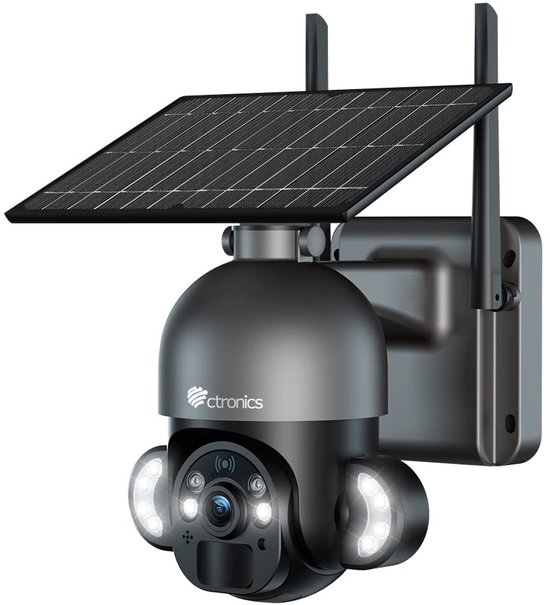 Beveiligingscamera Buiten - 4MP 30m Kleurennachtzicht - Zonnepaneel Accu Draadloos - PTZ Wifi Camera - Metaal Wandmontage — afbeelding 2