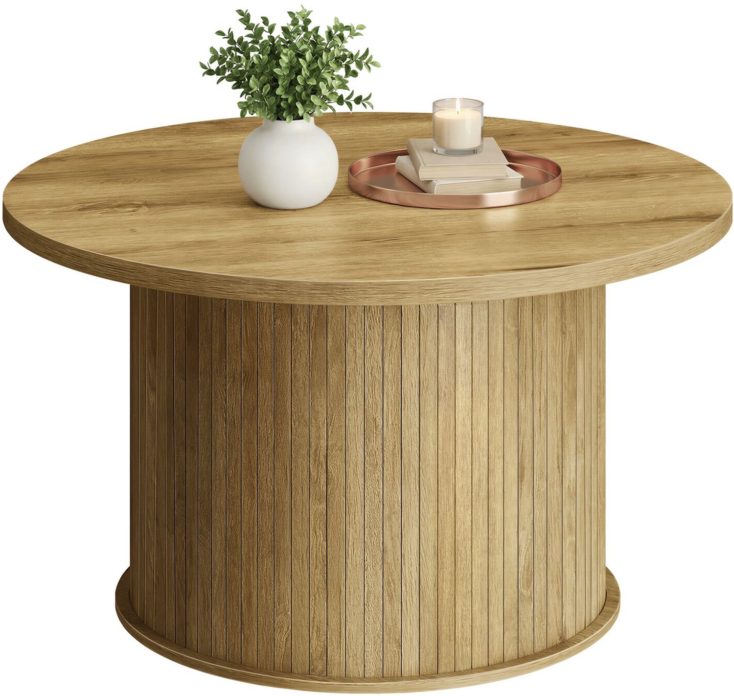 Ronde salontafel met roldeur-design – Ø 80 cm