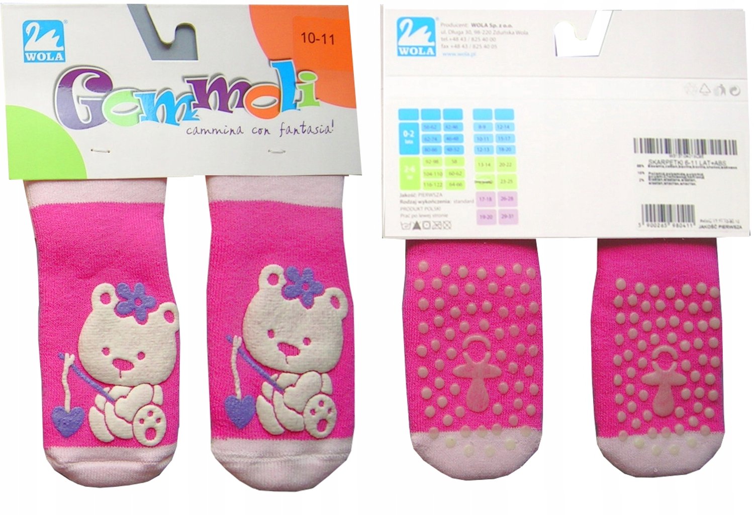 Wola Sokken met ABS - Fluorescerend & Antislip - Maat 10-11 cm