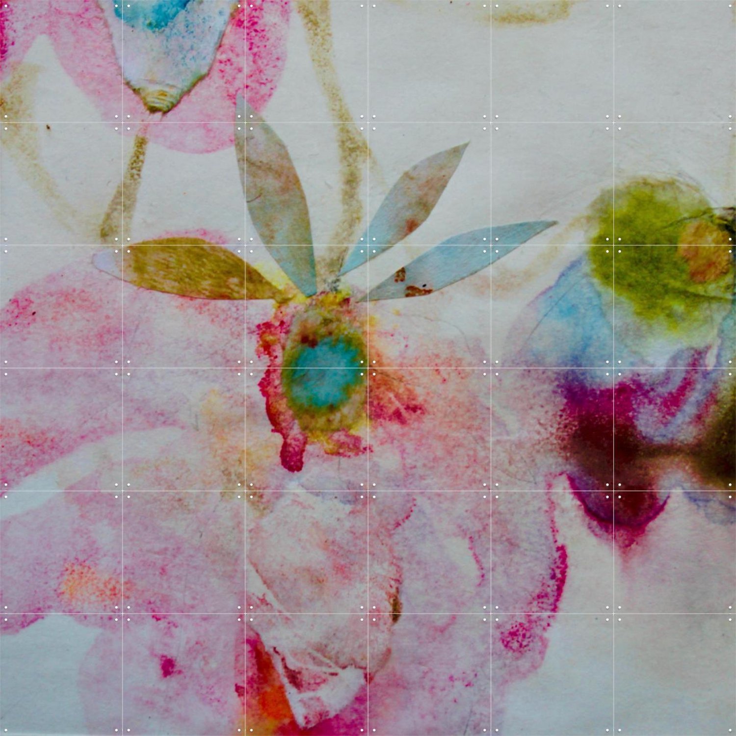 IXXI Butterflies Kissing Blossom, RAR Kramer - 120 x 120 cm - Grote wanddecoratie en posters - Gemengde Technieken, Woonkamer, Slaapkamer, Gang Roze