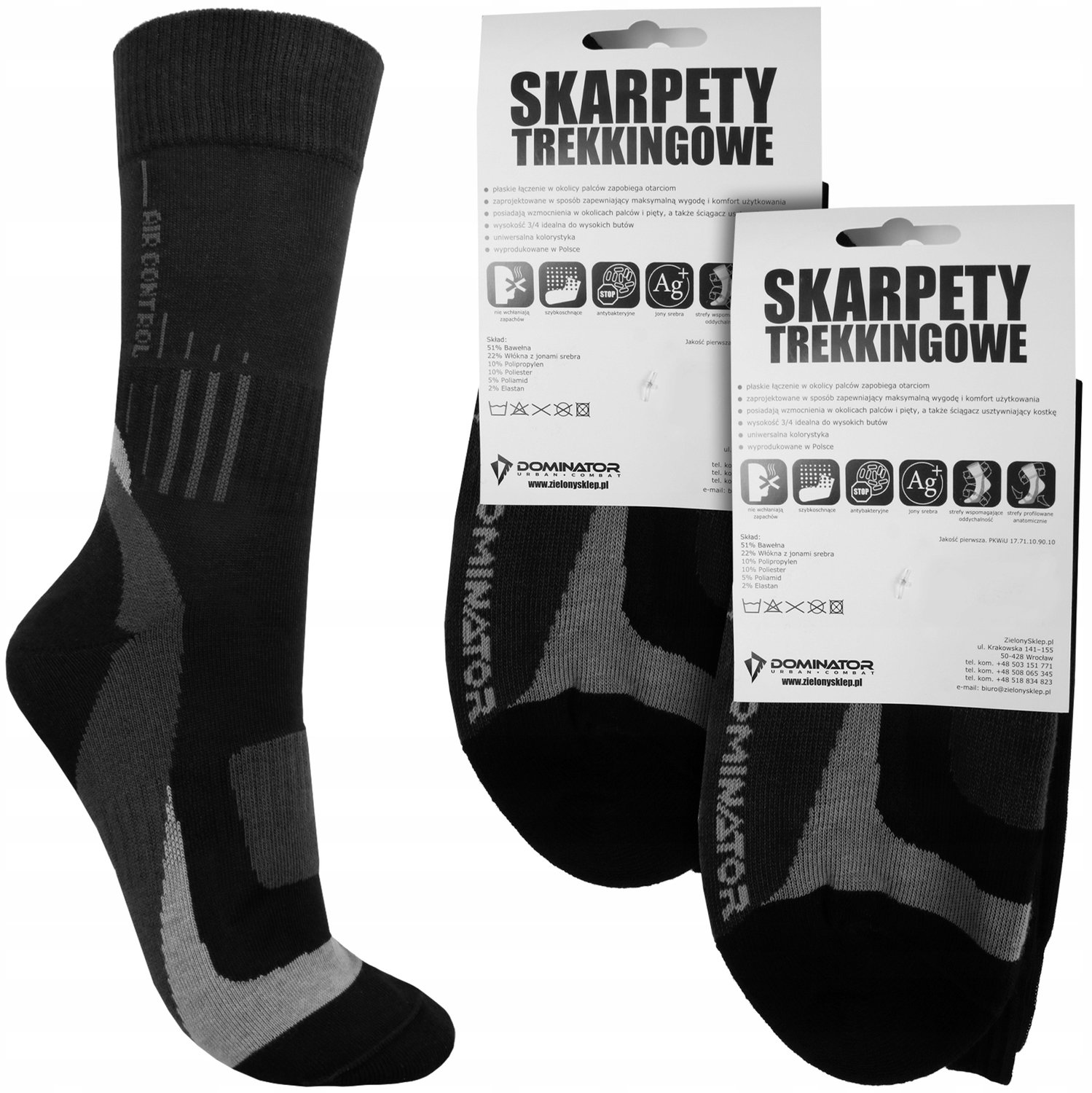 Dominator UC Trekking Sokken Zomer 2-Pack Heren Zwart