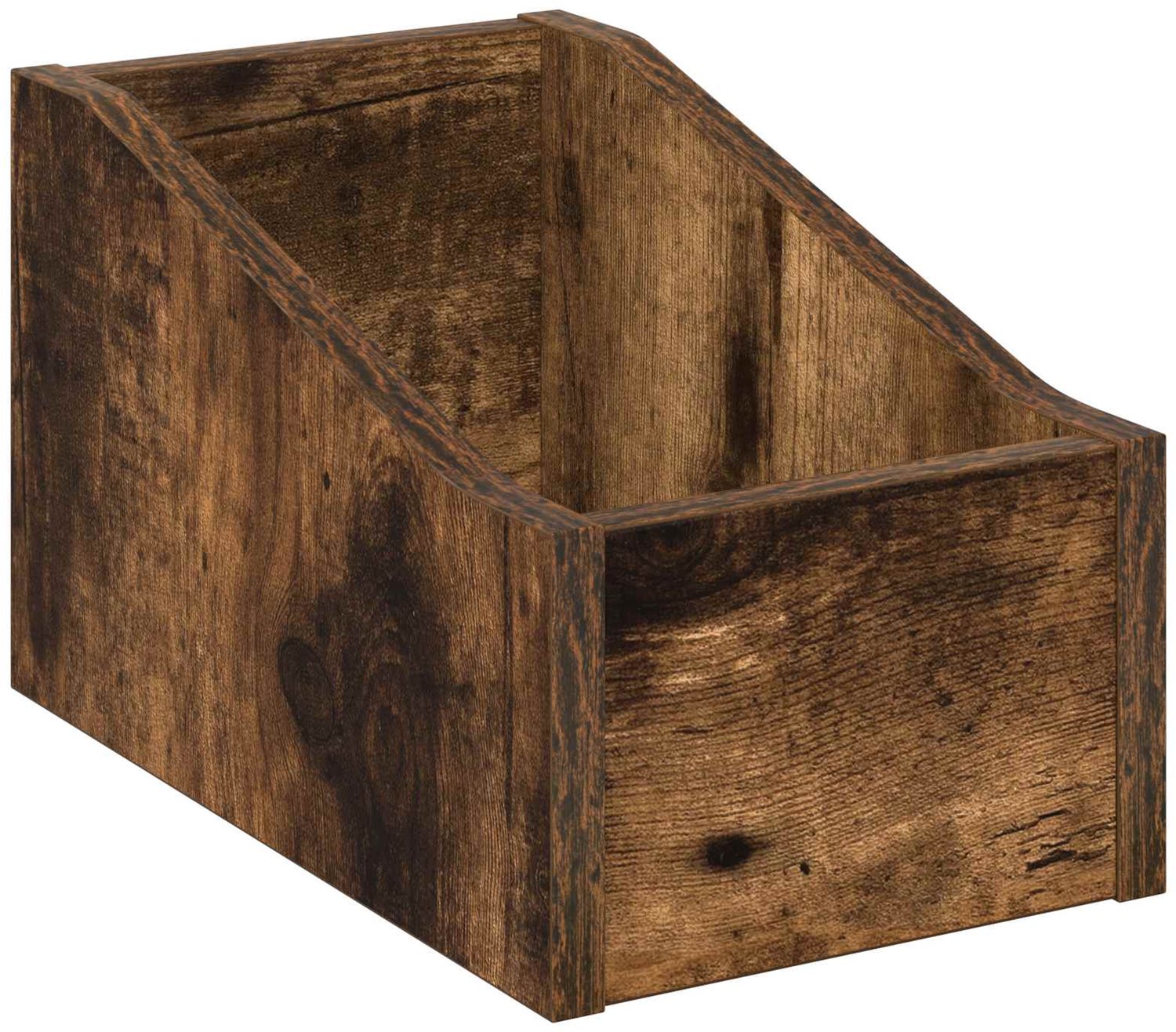 vidaXL LP - Recorddoos - Gerookt - eiken - 18 - x - 32 - x - 18 - cm - Bewerkt - hout Gerookt eiken