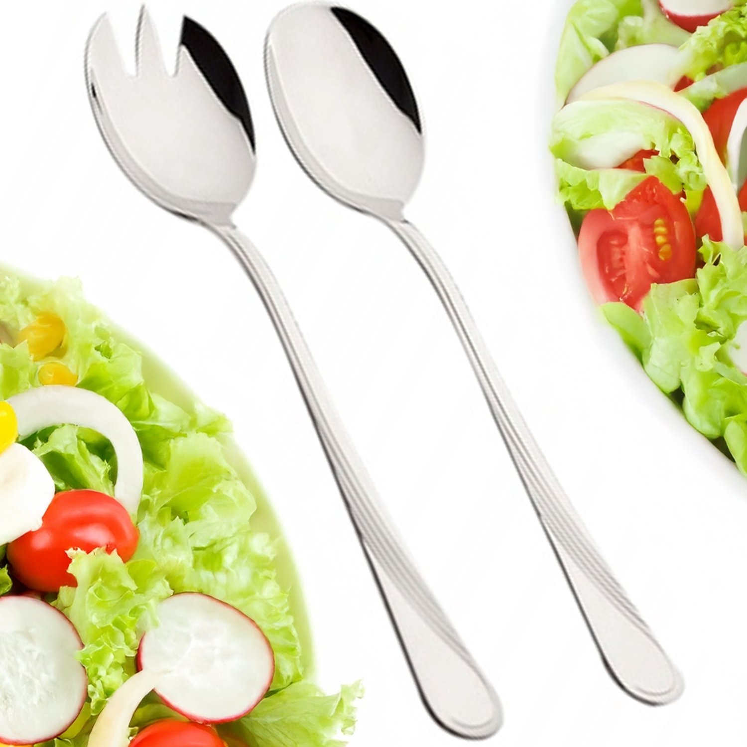 Gerpol Saladebestek Set 2-delig Vork Lepel Glanzend Violino