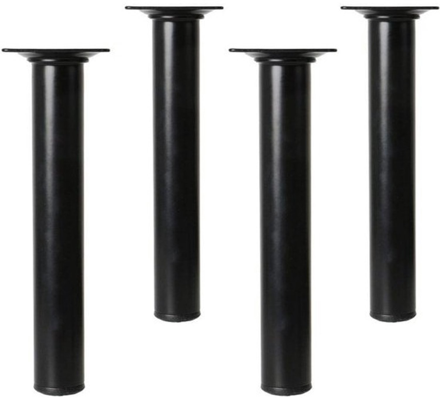 Set van 4 Ronde Stalen Meubelpoten Zwart - Stevig Onderstel voor Tafels en Meubels