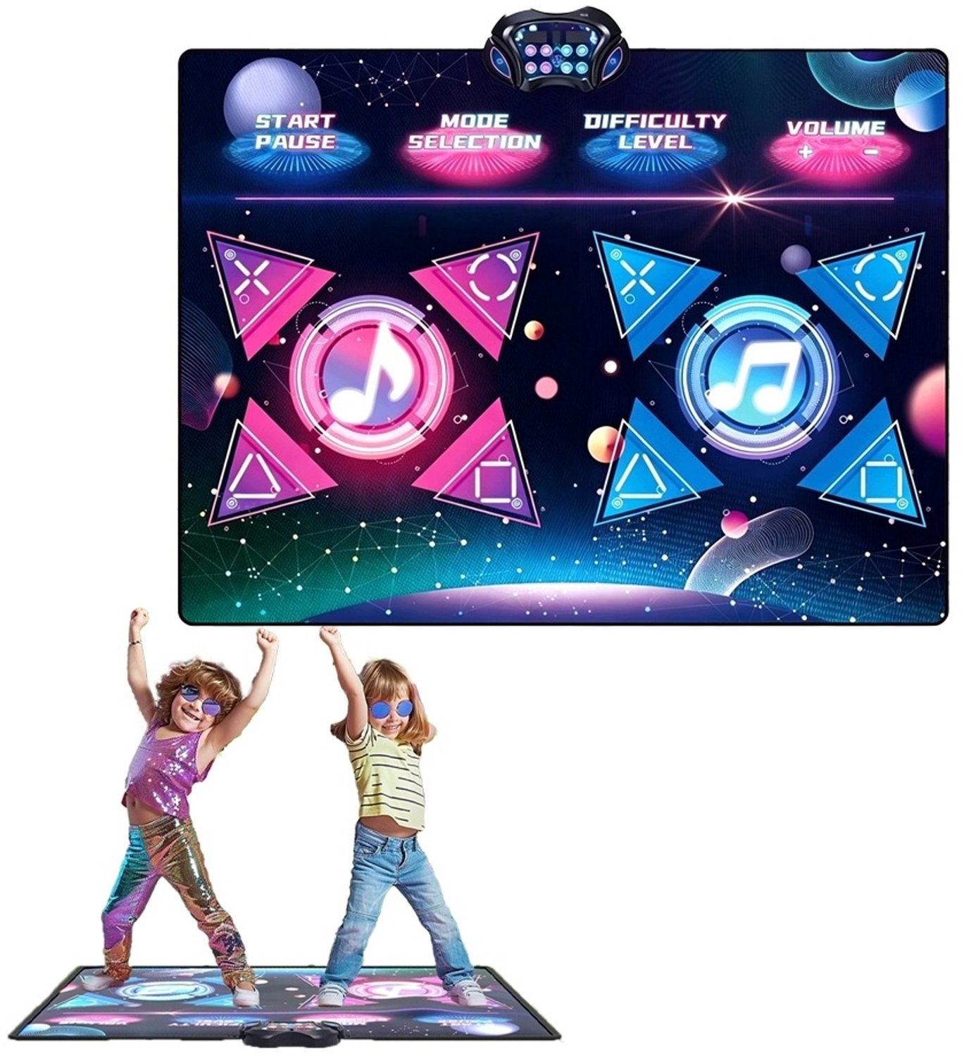 Dubbele Muzikale Danst Mat met Licht en Geluid, Bluetooth