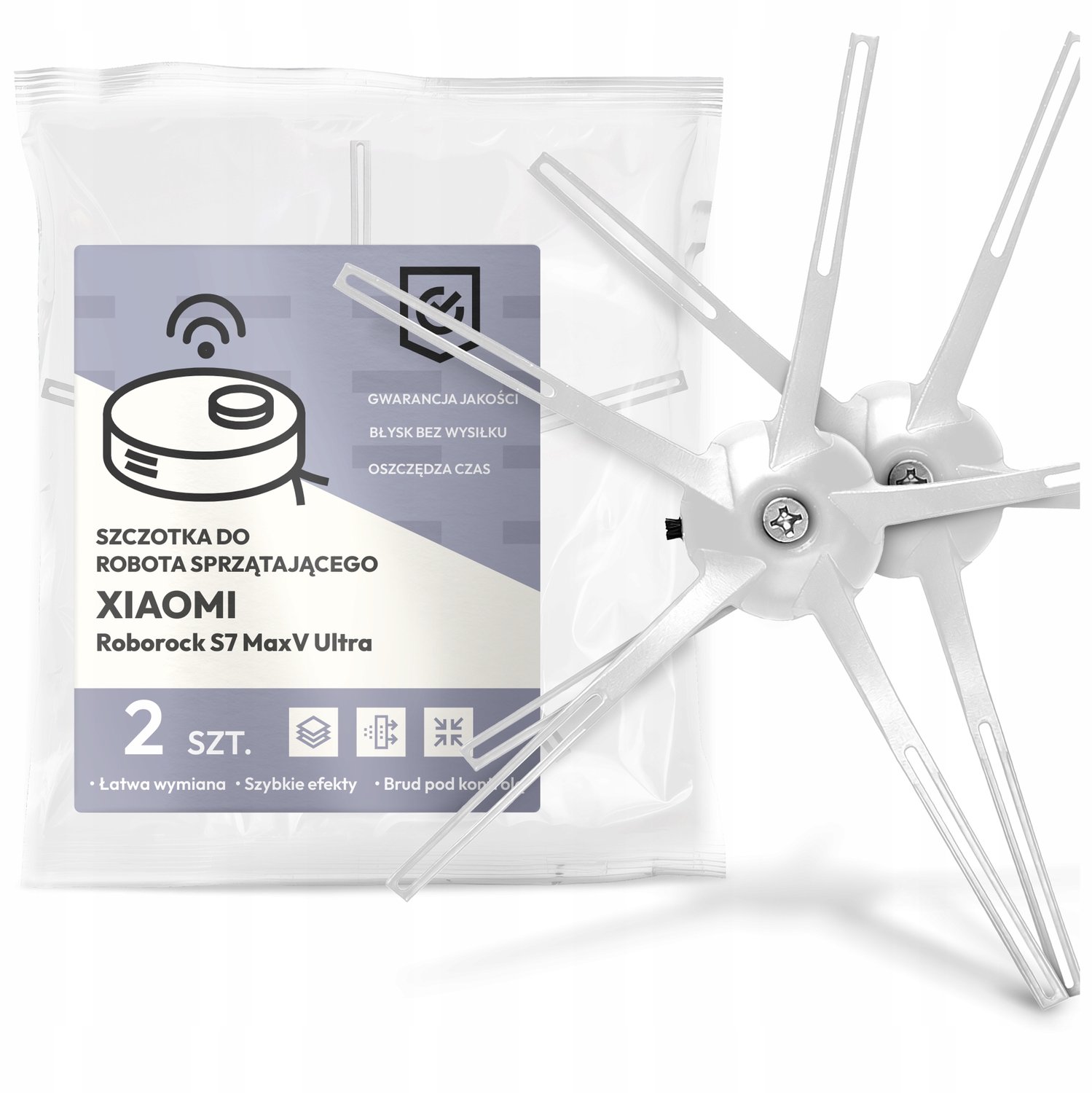 2x Zijborstel voor Xiaomi Roborock S7 MaxV Ultra - Efficiënte Reiniging