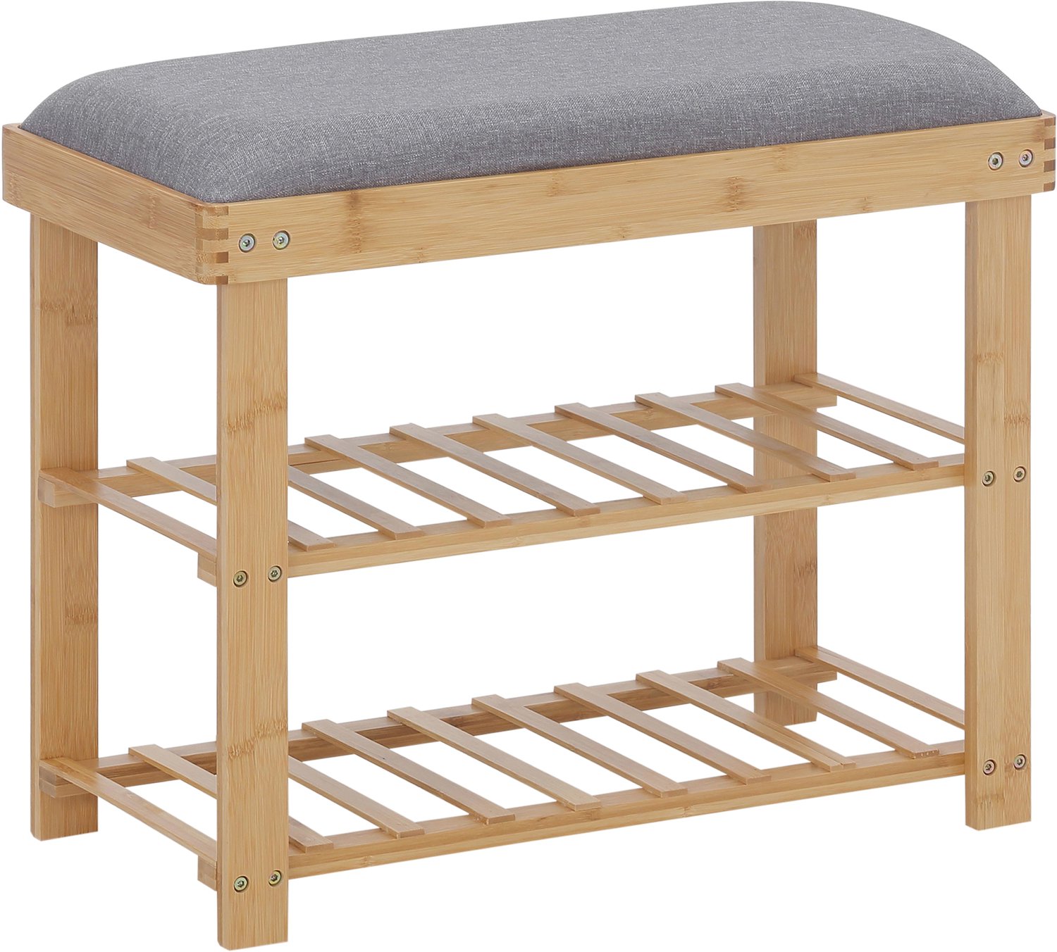 HOMCOM Schoenenbank - Bamboehout - 60x29x50cm - Natuurlijk hout