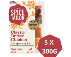 The Spice Tailor Classic Butter Chicken - Indiase Curry - Maaltijdpakket met Indiase kruiden - Voordeelverpakking - 5 x 300 gram