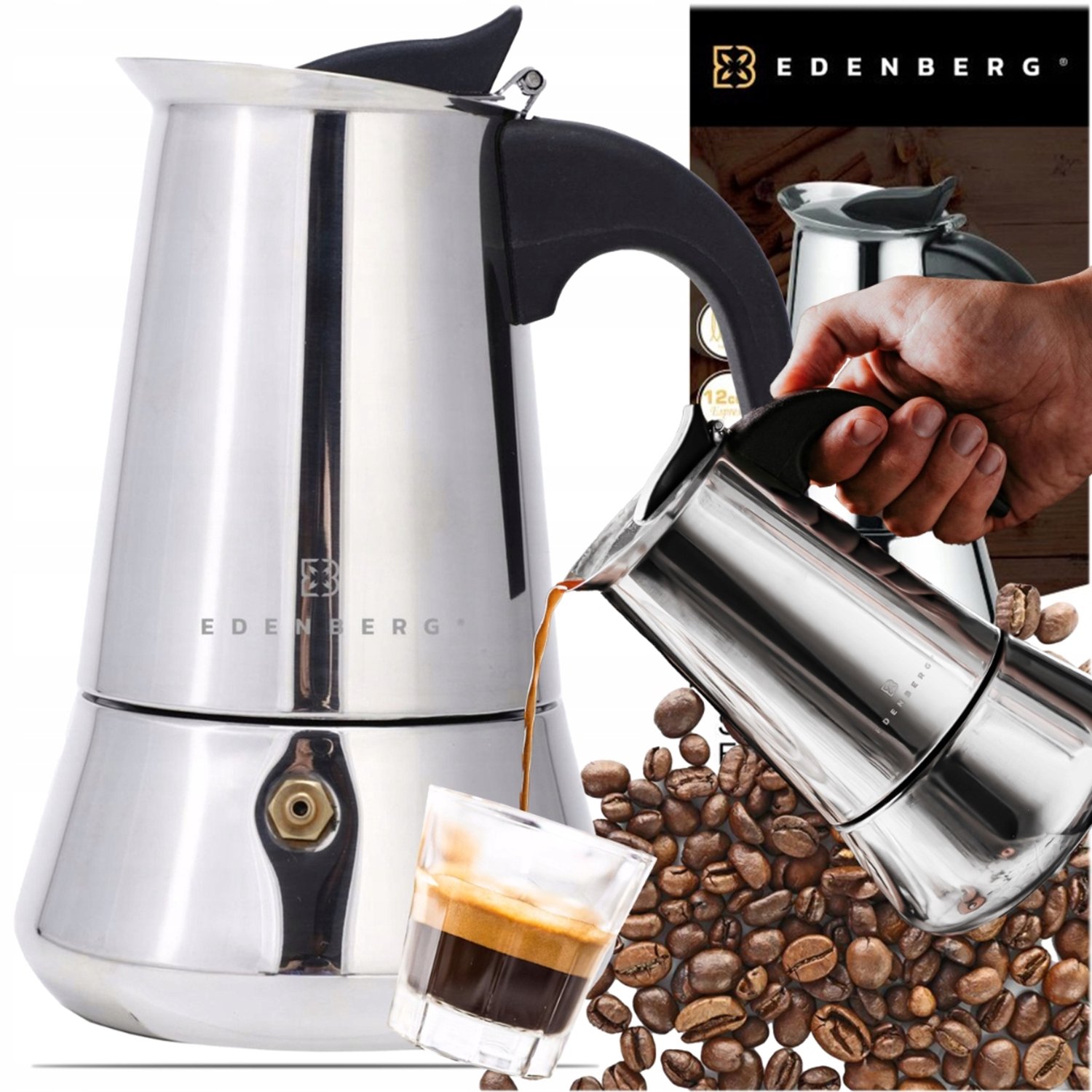 Inductiekookplaat Koffiezetter 12 kopjes 600ml RVS